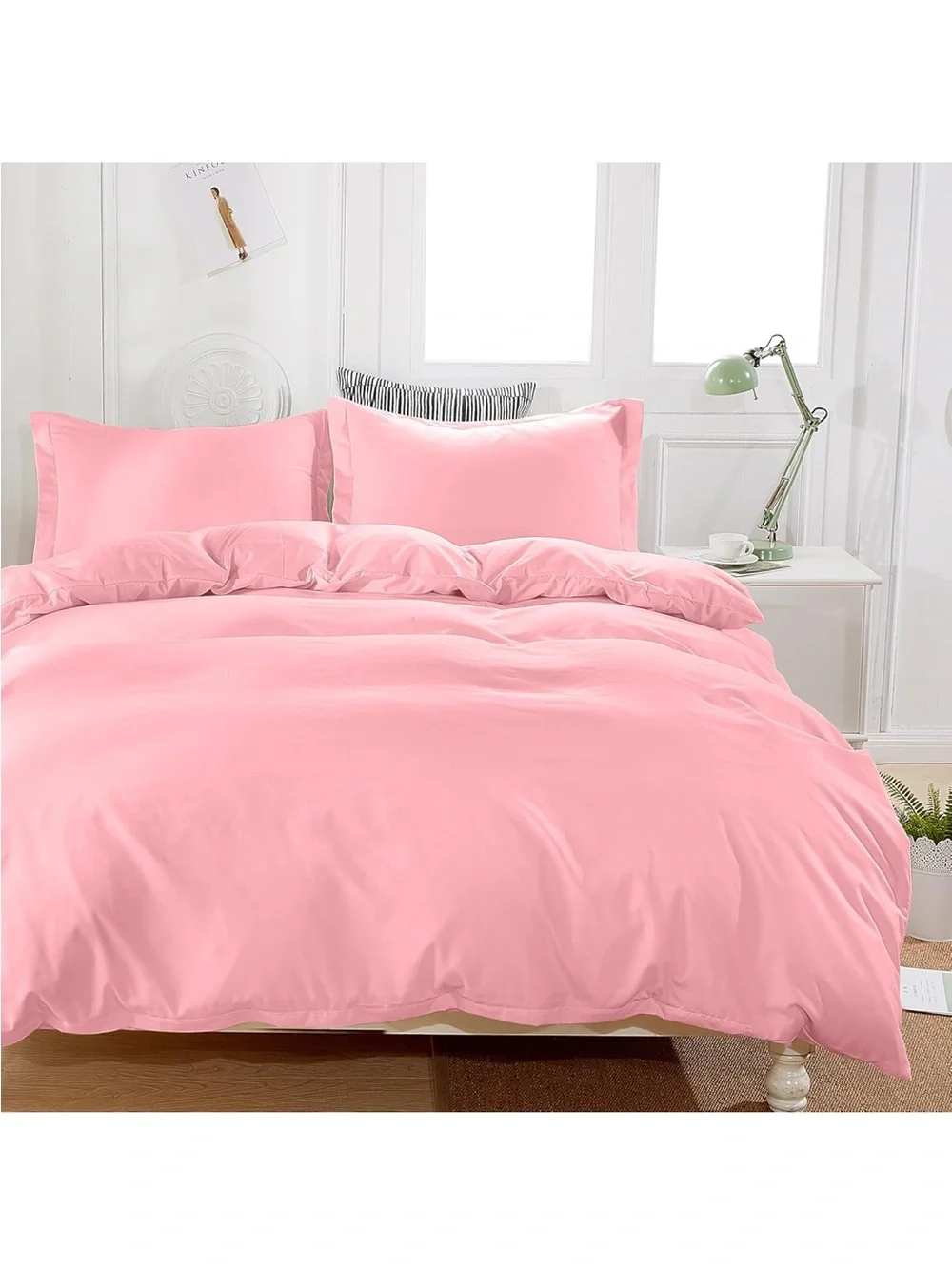 NEW Pink Duvet Cover Set Full Size. One Duvet Cover 80x90 + 2 Pillow Shams